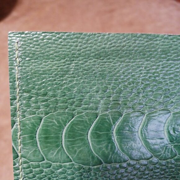 Authentic Ostrich Leg Leather with Authentic French Goat Leather. - Picture 3 of 11